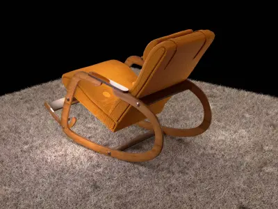 Rocking chair PBR low-poly Free low-poly 3D model