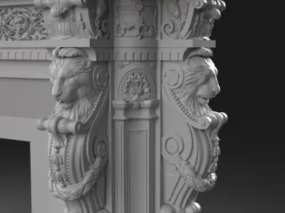 CNC Fireplace Sculpted Ornament set vol 1 3D print model