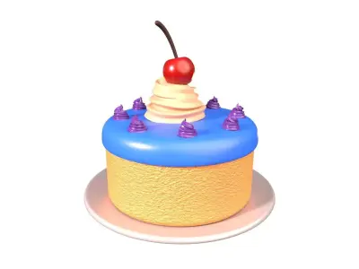 Cake 3D Illustration 3D model
