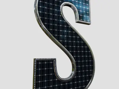 Solar Panel Letter - S 3D model