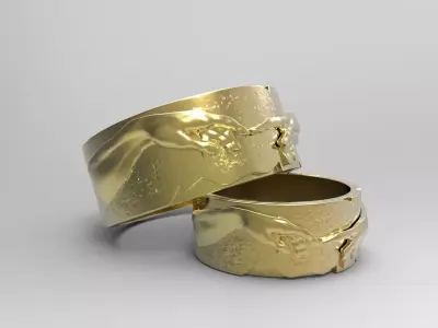 Wedding rings Creation of Adam 3D print model
