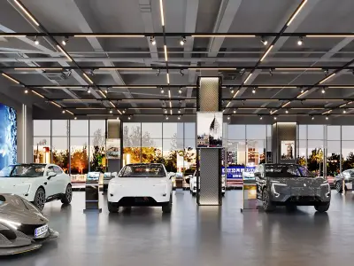 car showroom - car dealership 3D model