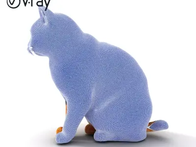 Realistic Domestic Cat D model pack Low-poly 3D model
