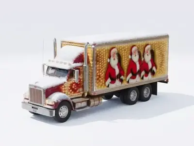 Holiday Caravan Truck 3D Model Low-poly 3D model