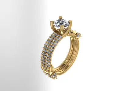 1ct Solitaire Ring 3D print model 3D print model
