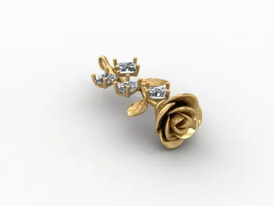 Pendants Gold Flower 3D print model