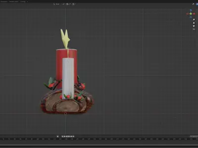 Yule Tidings Christmas Candles Low-poly 3D model