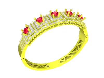 Luxury Ruby Diamond Band Ring for Women 7262 3D print model