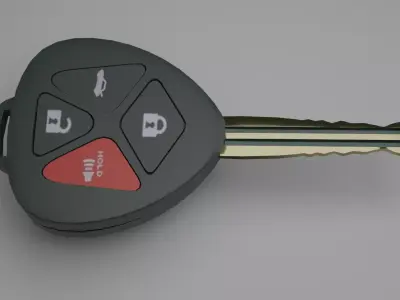 Old Toyota Car Key Low-poly 3D model
