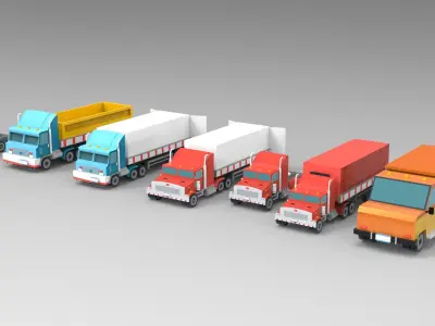 delivery truck  Free low-poly 3D model