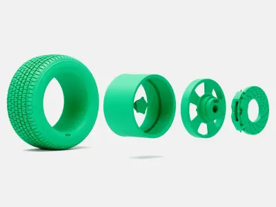 15x10 Torq Thrust D Wheel BFGoodrich Radial Tire 3D print model