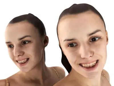 Sexy woman in nude top 55 Low-poly 3D model