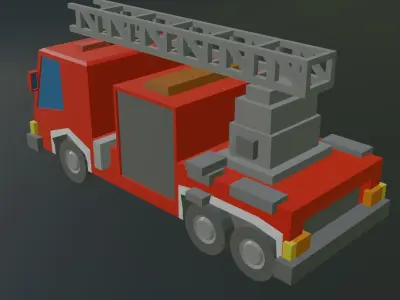  Low poly fire Department Low-poly 3D model
