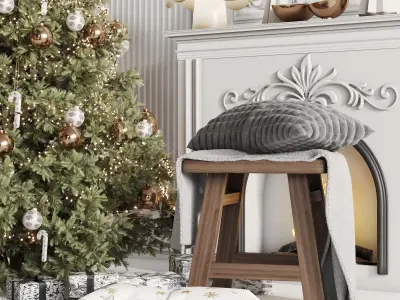 Christmas Tree and Decoration Set 008 Low-poly 3D model