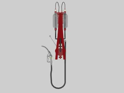 Old Gas And fuel Pump Low-poly  game-ready PBR 3D model  Low-poly 3D model