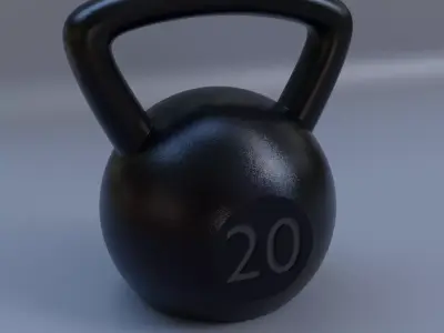 KettleBell with number Low-poly 3D model