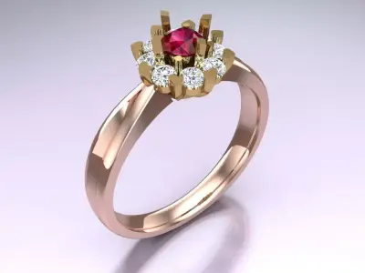 Diamond Ring - Womens Rings - N720046 3D print model
