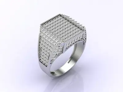 Print Ready STL 3DM  Gents Rings Diamond Men Ring  3D print model 170