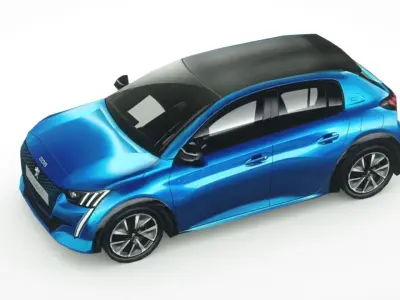 Peugeot e-208 2020 Low-poly 3D model