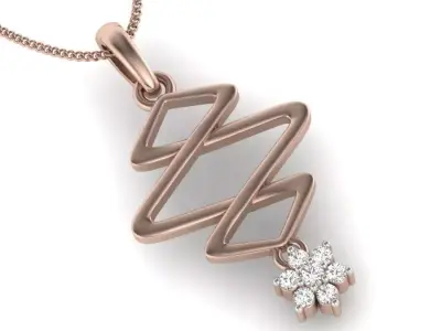 luxury diamond pendant for women 3D print model