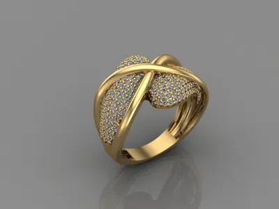 STL 3DM Print Ready Women Diamond Ring Lightweight Printable  3D print model 104