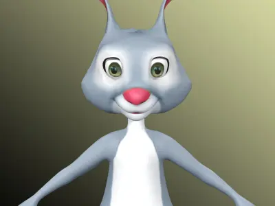 Cartoon Rabbit Low-poly 3D model