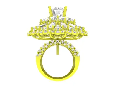7286 luxury baguette diamond engagament ring  3D print model