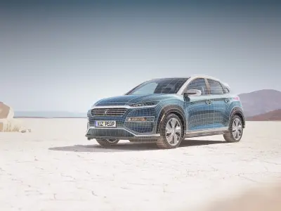 Hybrid modern hatchback car unbranded 3D model