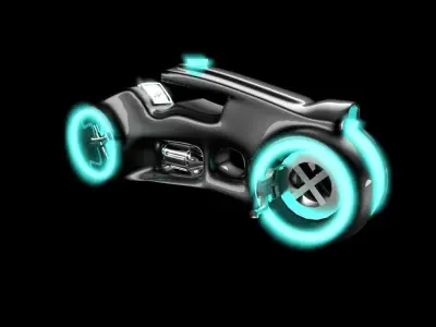 tron inspired bike Low-poly 3D model