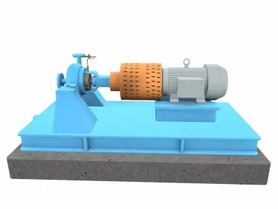 Water Centrifugal Pump PBR Low-poly 3D model