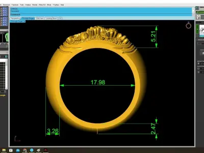 Luxury Rectangular Dragon Head Ring for Men  3839 3D print model