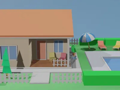 Low poly house low poly environment Free low-poly 3D model