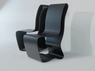 Art Decor - Carbon Chair - Hollow Shape Low-poly 3D model
