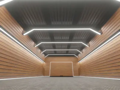 Car studio interior 3D model