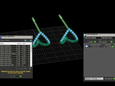 Earrings rose gold diamond hoop 3D print model