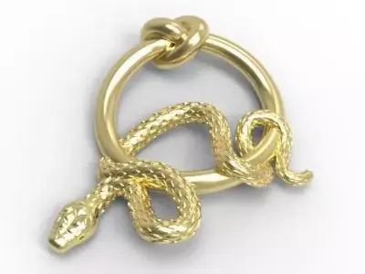 Snake Knot Ornament  Luxury Metal Accessory 3D print model