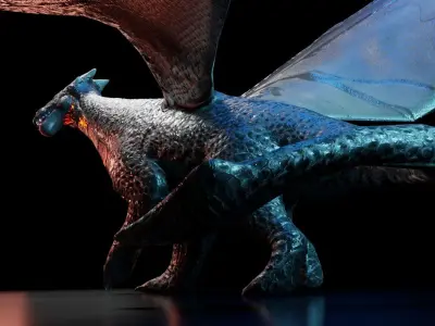 Dragon Character PBR Rigged Low-poly 3D model
