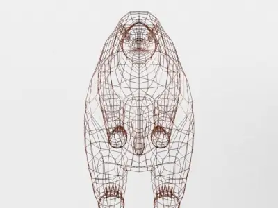 Grizzly bear Low-poly 3D model