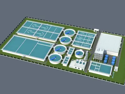 Water and Sewage Treatment Plants 3D model