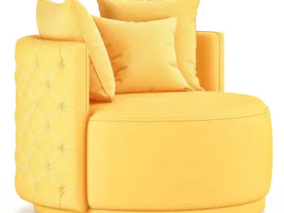 ScandalMADEMOISELLE swivel chair velvet Low-poly 3D model