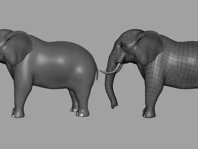 Elephant Model Low-poly 3D model