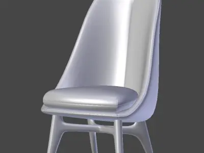 Armchair lounge chair with wooden legs 3D model