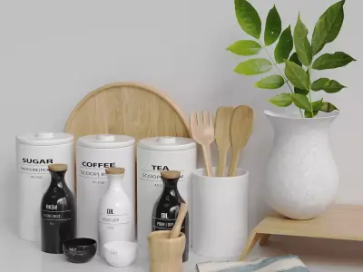 Decor kitchen set 01 3D model