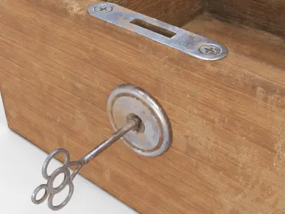 chest open wooden box Low-poly 3D model