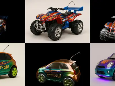 Controled Car bundle 8 pack 100 glb 3D model