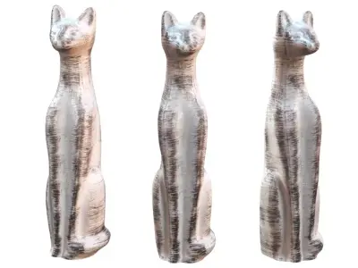Statue - Cat Low-poly 3D model