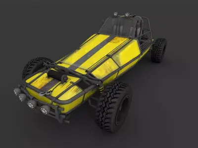 Dune Buggy Low-poly 3D model