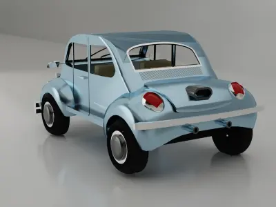 Volkswagen Escarabajo low poly Low-poly 3D model