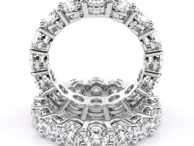 Round Diamond Eternity Wedding Band 2 3D print model 3D print model