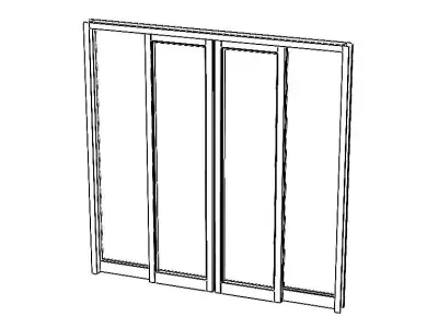 Aluminium Double Sliding Doors 3D model